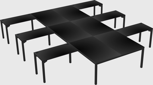 Shared l-shaped desk