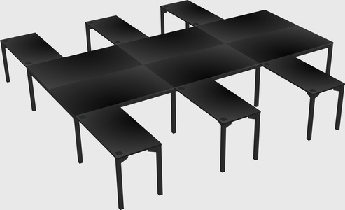 Shared l-shaped desk