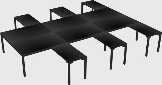 Shared l-shaped desk