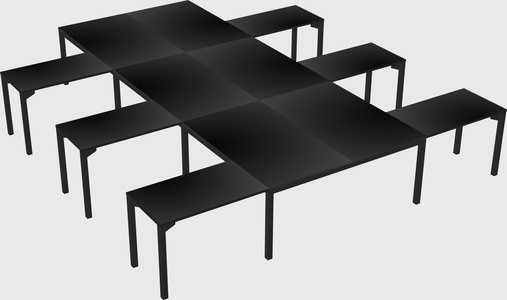Shared l-shaped desk