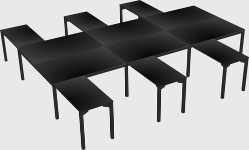 Shared l-shaped desk