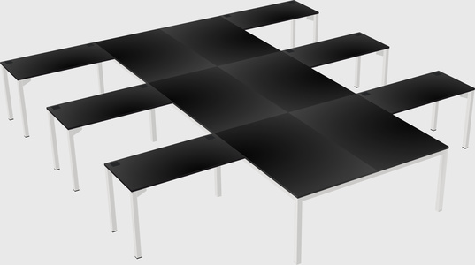Shared l-shaped desk