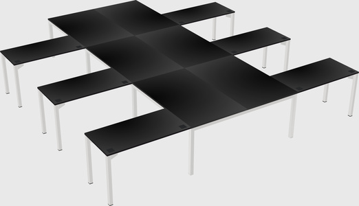 Shared l-shaped desk