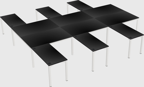 Shared l-shaped desk
