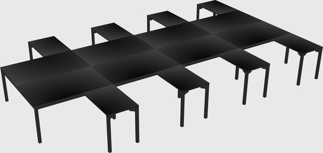 Shared l-shaped desk