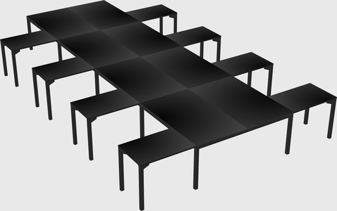 Shared l-shaped desk
