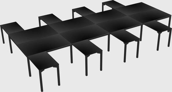 Shared l-shaped desk