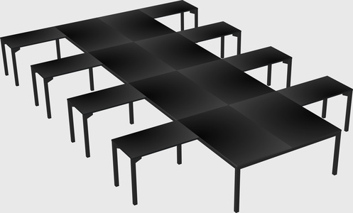Shared l-shaped desk