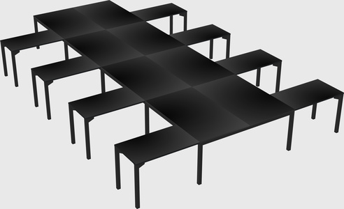 Shared l-shaped desk