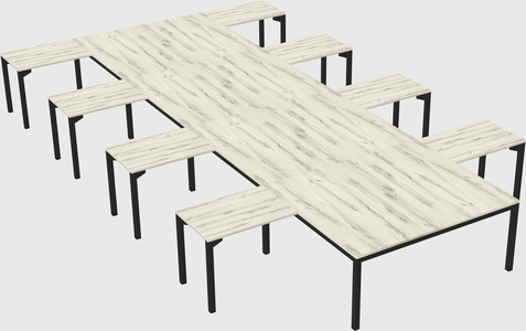 Shared l-shaped desk