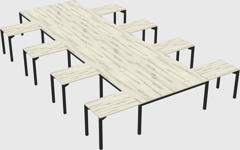 Shared l-shaped desk