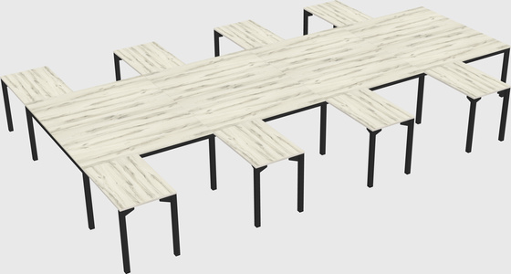 Shared l-shaped desk