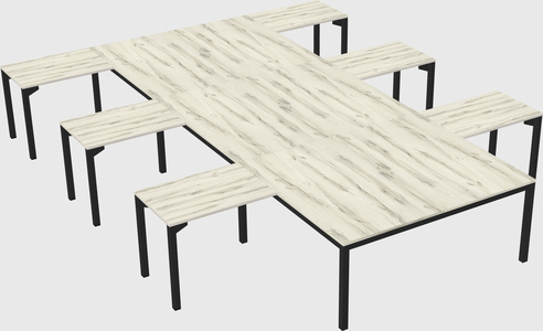 Shared l-shaped desk