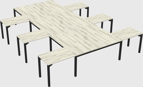 Shared l-shaped desk