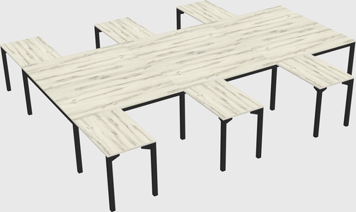 Shared l-shaped desk
