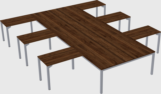 Shared l-shaped desk