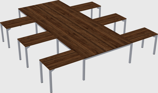 Shared l-shaped desk
