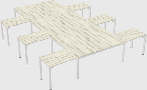 Shared l-shaped desk