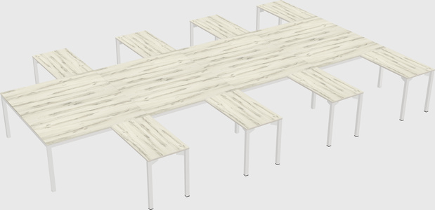 Shared l-shaped desk