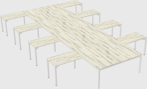 Shared l-shaped desk