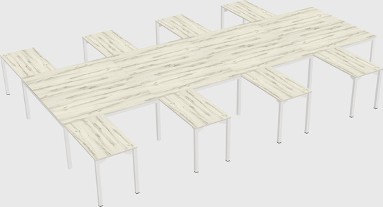 Shared l-shaped desk