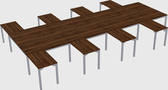 Shared l-shaped desk