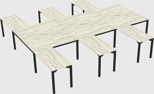 Shared l-shaped desk