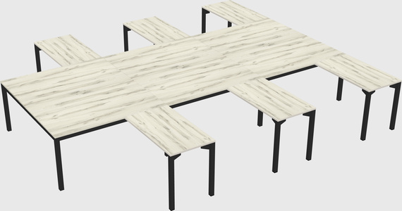 Shared l-shaped desk