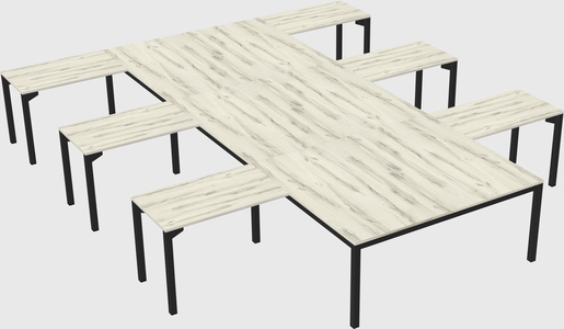 Shared l-shaped desk
