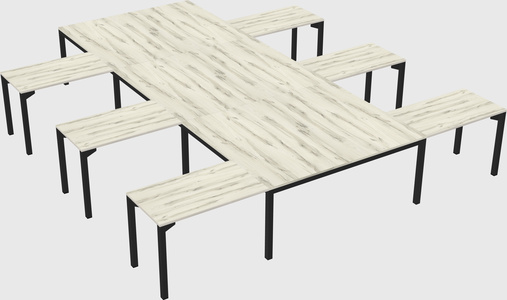 Shared l-shaped desk