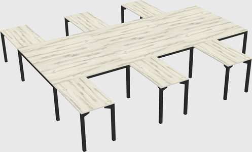Shared l-shaped desk