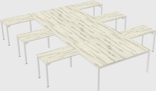 Shared l-shaped desk
