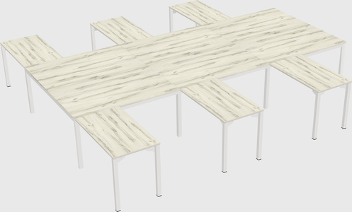 Shared l-shaped desk