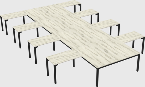 Shared l-shaped desk