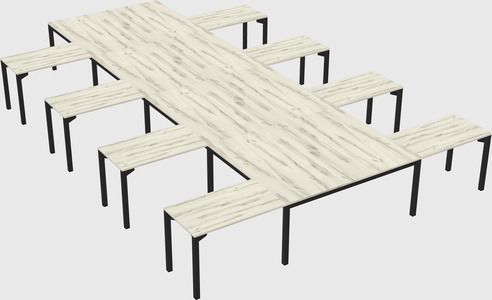 Shared l-shaped desk