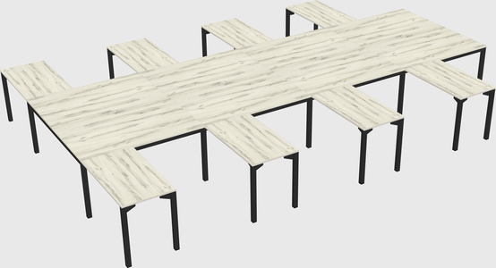 Shared l-shaped desk