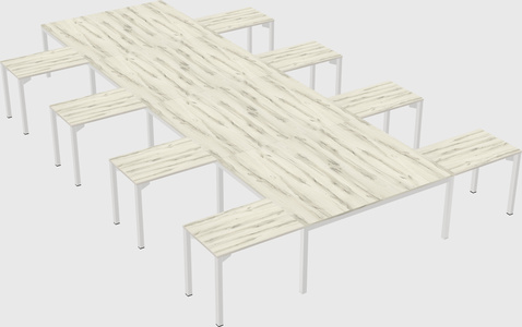 Shared l-shaped desk