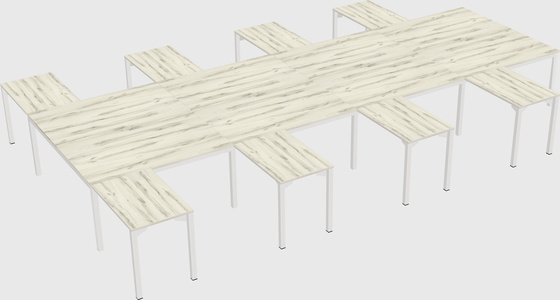 Shared l-shaped desk