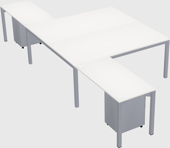 Shared l-shaped desk