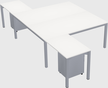 Shared l-shaped desk