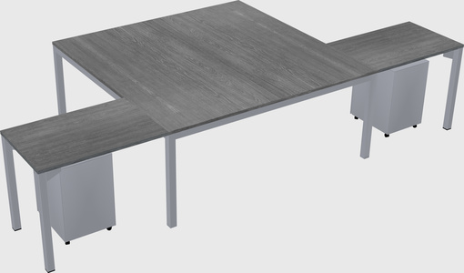 Shared l-shaped desk