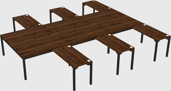 Shared l-shaped desk
