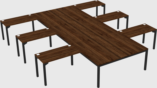 Shared l-shaped desk