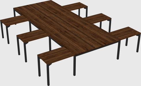 Shared l-shaped desk