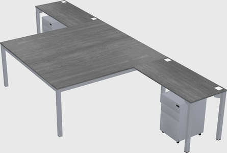 Shared l-shaped desk