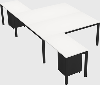 Shared l-shaped desk