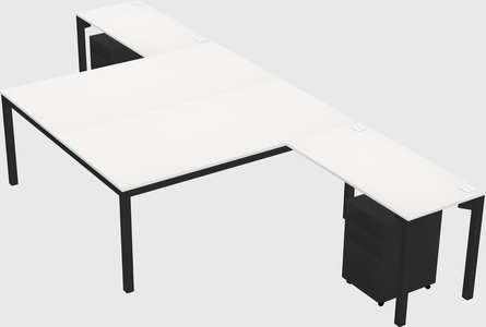 Shared l-shaped desk