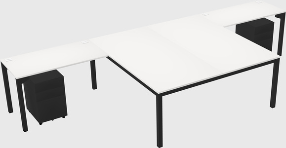 Shared l-shaped desk