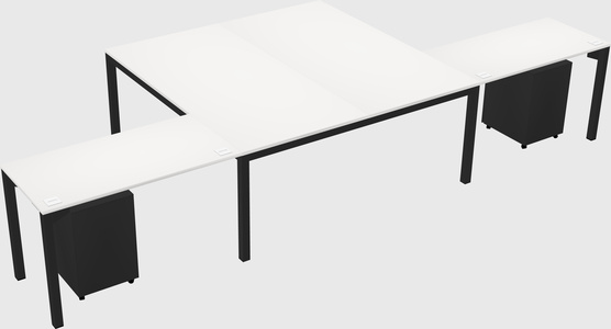 Shared l-shaped desk