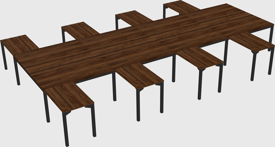 Shared l-shaped desk